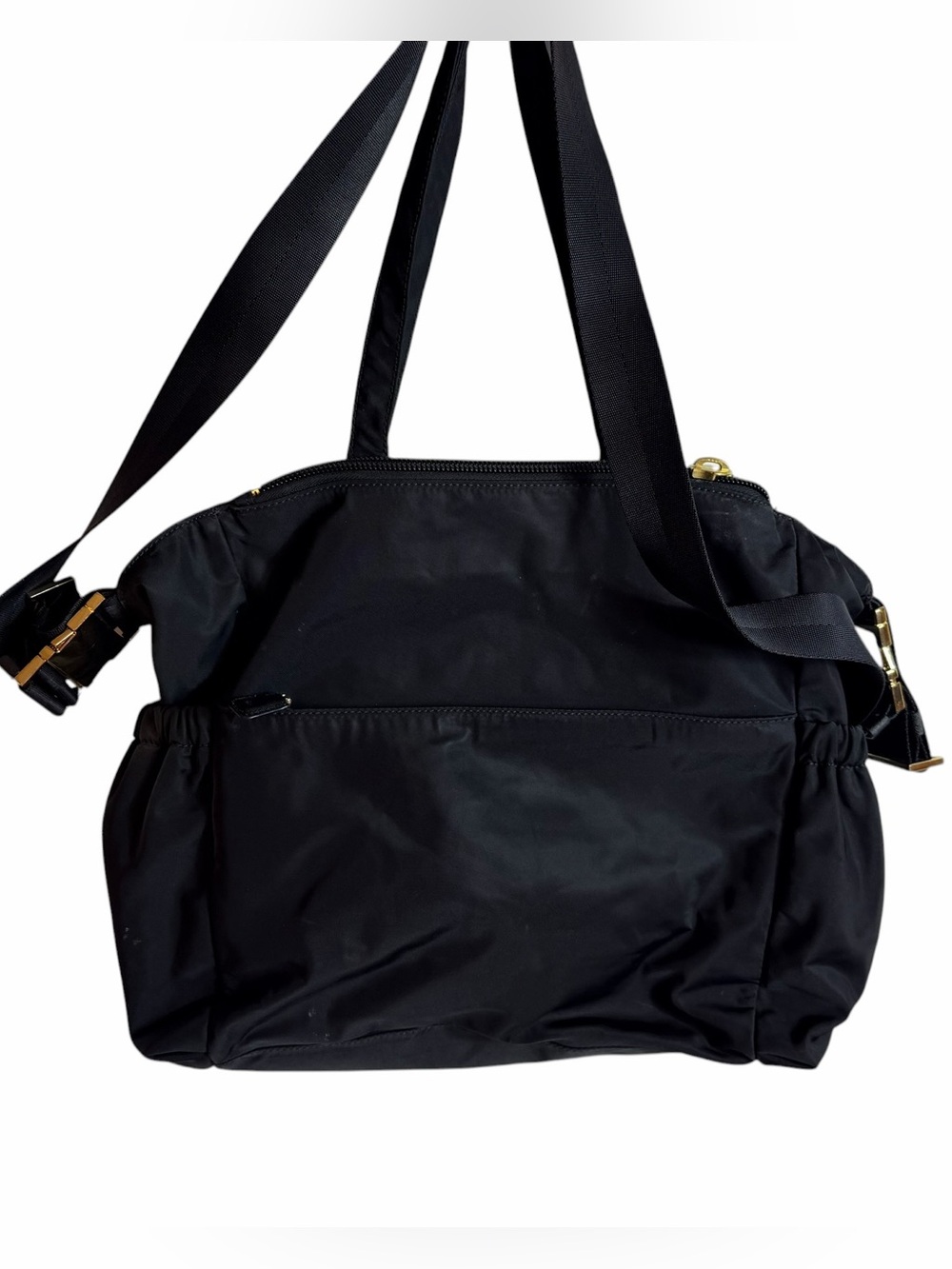 Tory Burch Scout Black Nylon Work Tote Crossbody Gold Hardware w/ TB Dust Cover - Picture 2 of 16